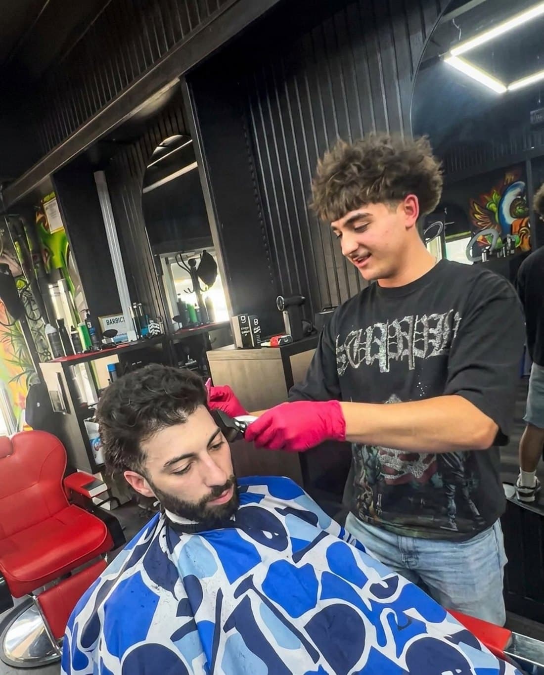 Colin Schwartz cutting at Boomin' Barbershop